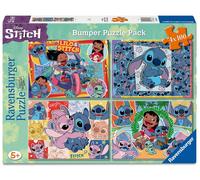 Ravensburger - puzzle stitch, collezione bumper pack 4x100, 4 puzzle da 100 pezzi, età raccomandata 5+ anni