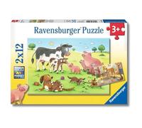 Ravensburger - Famiglie Animali, Puzzle 3+ Anni, 2 Puzzle 12 Pezzi Ciascuno | Include 2 puzzle da 12 pezzi con famiglie animali, giochi educativi e divertenti, ideali come regalo per bambini dai 3 anni.