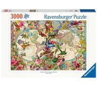 Ravensburger Flora & Fauna World Map 3000 Piece Jigsaw Puzzle for Adults and Kid
