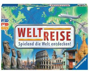 Ravensburger Gioco per famiglie 26888 - World tour - classico per famiglie da 8 anni - gioco da tavolo, viaggi in tutto il mondo, gioco da tavolo per un massimo di 6 giocatori - oltre 170 città