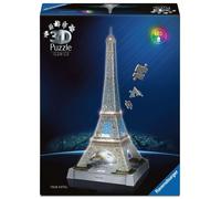 Ravensburger Puzzle 3D Iconics: 12008024 Torre Eiffel - con Luce - Il Simbolo di Parigi Come Modello Dettagliato e Illuminato