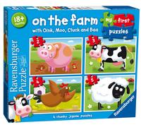 Ravensburger - Il Mio Primo Puzzle La Fattoria Puzzle 1 Anno con 4 Pezzi 2-3-4
