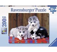 Ravensburger Italy 128235 - Puzzle Tre Cuccioli di Husky, 200 Pezzi, Multicolore