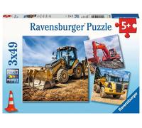 Ravensburger Italy- Baufahrzeuge im Einsatz Puzzle 3x49 Pezzi, Colore, 05032 1