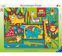 Ravensburger - Jungle Animal Jumble - Puzzle con cornice da 30 pezzi - Amici della giungla colorati in una scena giocosa - Pezzi facili da montare per giovani risolutori - Divertimento senza schermo
