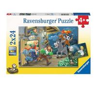 Ravensburger- Kätzchen Fiaba 2 x 24 Pezzi, Colore Bianco, 05719