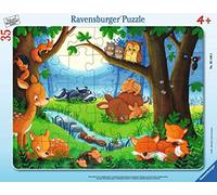 Ravensburger Verlag- Wenn Kleine Tiere Schlafen Gehen Ravensburger Puzzle per Bambini 05146-Puzzle con Cornice da 35 Pezzi, Motivo: Quando i Piccoli Animali Vanno a Dormire, Multicolore, 05146