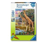 Ravensburger- Kleurrijke savanne Elefante, Tigre 12943 - Savana Colorata, 150 Pezzi, XXL - Puzzle per Bambini dai 7 Anni in su, Colore Argento