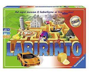 Ravensburger - Labirinto Italia, Gioco da Tavolo per Tutta la Famiglia, 2-4 Giocatori, Idea Regalo per Bambini 7+ Anni, Edizione in Italiano