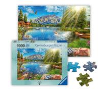 Ravensburger - Life at the Lake - Puzzle da 1000 pezzi - Splendida immagine del punto di pesca preferito - Colori vivaci - incorniciabile - Qualità premium - Puzzle per adulti