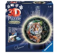 Ravensburger- Luce Notturna per Gatti Predatori 11248-Puzzle 3D, Motivo predatori-72 Pezzi, dai 6 Anni in su, Multicolore, 72 pièces ou 13 cm de diamètre, 11248