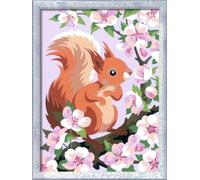 Ravensburger Malen nach Zahlen 20064 - Neugieriges Eichhörnchen - Kinder ab 9 Jahren: Mit Glitzer zum Verzieren!