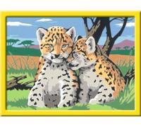 Ravensburger Malen nach Zahlen 28486 - Kleine Leoparden - Kinder ab 9 Jahren: Malen nach Zahlen