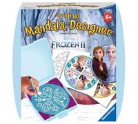 Ravensburger Mandala Designer Frozen 2 29025, Anna und Elsa Zeichen lernen für Kinder ab 6 Jahren, Set mit Mandala-Schablone für farbenfrohe Mandalas