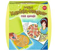 Ravensburger Mandala Designer Mini Carini Animals 29766, Imparare a disegnare per Bambini dai 6 Anni in su, Set da Disegno Creativo con Stencil Mandala per Mandala Colorati