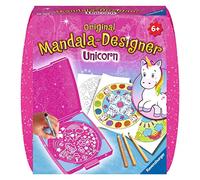 Ravensburger Mandala Designer Mini Unicorn 29704, Disegno per Bambini a Partire dai 6 Anni di età, Set di Disegno Creativo con Stencil per Mandala per Mandala colorato