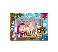 RAVENSBURGER - MASHA E ORSO, COLLEZIONE 2X12, 2 PUZZLE DA 12 PEZZI, ETà RACCOMANDATA 3+ ANNI