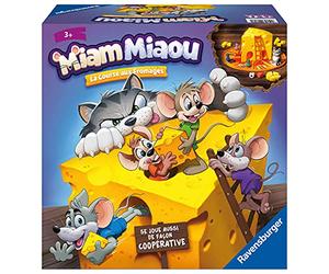 Ravensburger - Miam Miaou - Gioco da tavolo per bambini dai 3 anni in su - The Cheese Race - Gioco di avventura cooperativo ed evolutivo - da 2 a 4 giocatori - Misto - Versione francese - 20818