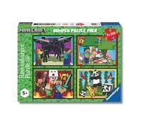 Ravensburger - Minecraft 4 x 100 Pezzi | Puzzle Bambini 5 Anni In Su | Puzzle 100 Pezzi Di 36 X 26 | Puzzles Ravensburger | Regalo Bambino 5 Anni | Idee Regalo