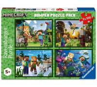 Ravensburger - Minecraft Jigsaw Puzzle, Bumper Pack 4 x 100, Gift Idea for Child