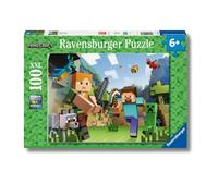 Ravensburger - Puzzles XXL Minecraft | Puzzle 6 Anni In Su | Puzzle 100 Pezzi Per Bambini Da 6 Anni In Su | Puzzle Bambini 36 X 49 Cm | Puzzles Ravensburger
