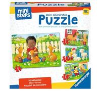 Ravensburger ministeps 4169 Mein allererstes Puzzle: Streichelzoo - 4 erste Puzzles mit 2-5 Teilen, Spielzeug ab 18 Monate