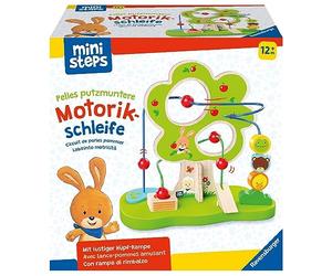 Ravensburger Ministeps 4579 Pelles - Fiocco Motore in Legno, con 2 Anelli di Filo, Giocattolo per Bambini a Partire da 1 Anno