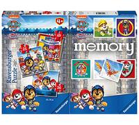 Ravensburger - Multipack Paw Patrol 2, Memory® 48 Carte + 3 Puzzle Bambino da 25/36/49 pezzi, 4+ Anni