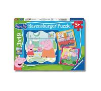 Ravensburger - Puzzle Bambini 5 Anni 3x49 Pezzi, Peppa Pig - Puzzle 5 Anni, Collezione Peppa Pig, Include 3 Puzzle 49 Pezzi, Giochi Educativi, Idee Regalo