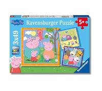 Ravensburger - Peppa Pig, Puzzle Bambini 5+ Anni, Con 3 Puzzle Da 49 Pezzi | Include 3 puzzle da 49 pezzi di Peppa Pig, giochi educativi e divertenti, ideali come regalo per ogni occasione dai 5 anni.