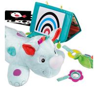 Ravensburger Play+, cuscino sportivo 3 in 1 a forma di Rhinoceros, ideale per allenare bambini da 0 a 6 mesi, giocattolo per imparare la prima infanzia e peluche per attività legate al parto, 34010