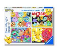 Ravensburger - puzzle pokémon, collezione bumper pack 4x100, 4 puzzle da 100 pezzi, età raccomandata 5+ anni