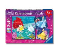 Ravensburger - Principesse Disney, Puzzle 5+ Anni, Con 3 Puzzle Da 49 Pezzi | Include 3 puzzle da 49 pezzi di Principesse Disney, giochi educativi e divertenti, ideali per il tempo libero dai 5 anni.