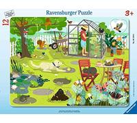 RAVENSBURGER PUZZLE-Gattino Giardino - 8 - 17 Pezzi Puzzle con Cornice per Bambini dai 3 Anni in su, 05244