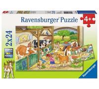 Ravensburger Puzzle - 09195 Child Classic - Day At The Farm - 2 x 24 Pieces uniq