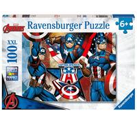 Ravensburger - Puzzle 100 Pezzi XXL Marvel Avengers, Capitan America, Idea Regal