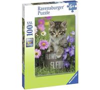 Ravensburger - Puzzle per bambini - Puzzle 100 pezzi XXL - Gattino tra i fiori - Dai 6 anni in poi - Puzzle di alta qualità - Cartone spesso e resistente - Animali - 10847