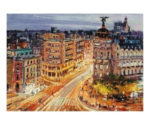 Ravensburger - Puzzle 1000 Pezzi Dipinto Di Madrid, La Gran Via | Puzzle Per Adulti E Bambini Con Una Misura Di 70x50 Cm | Regalo Per Adulti E Bambini Da 14 Anni E Più