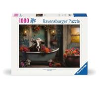 Ravensburger - Puzzle 1000 Pezzi Mucca Nella Vasca | Puzzle 1000 Pezzi Paesaggi Con Una Misura Di 70x50 Cm | Regalo Per Adulti E Bambini Da 14 Anni E Più