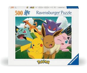 Ravensburger Puzzle 12000441-Puzzle da 500 pezzi, motivo: i Pokémon allo stadio, per adulti e bambini dai 12 anni in su, Multicolore
