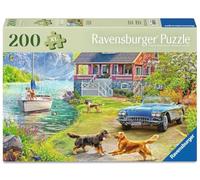 Ravensburger Puzzle 12001370 - Summer House on the Lake - Puzzle da 200 pezzi per anziani e anziani, con pezzi di puzzle più grandi e pratici, modello di immagine grande e con base robusta per puzzle