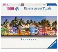 Ravensburger Puzzle 12001710 - Night Lights on Ocean Drive - Puzzle panoramico «Miami Beach» da 1000 pezzi, per tifosi della Florida dai 14 anni in su