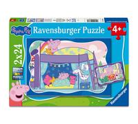 Ravensburger - Puzzle 2 x 24 Pezzi: Peppa Pig, Puzzle Bambini 4 Anni, 26 x 18 Cm, Regalo Bambina 4 Anni E Bambino