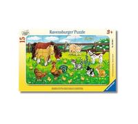 Ravensburger Puzzle con Cornice - Animali della Fattoria nel Prato, 15 Pezzi - 1 pz.