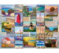 PUZZLE ravensburger COLLAGE COSTIERO premium 1500 PEZZI 80 x 60 cm