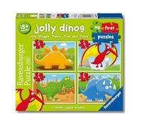 Ravensburger - Puzzle 18 Mesi | My First Puzzle | 4 in a box Puzzles 2-3-4-5 Pezzi | 17x12 | puzzle bambini 2 anni | Regalo bambina 2 anni e Bambino | Dinosuri