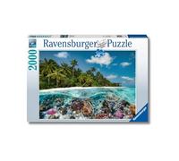 Ravensburger - puzzle un tuffo alle maldive, 2000 pezzi, puzzle adulti