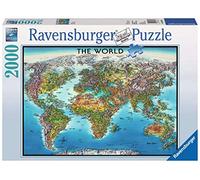 Ravensburger Puzzle 2000 Pezzi, World Map Puzzle, Mappamondo, Collezione Fantasy, Jigsaw Puzzle per Adulti, Puzzles Stampa di Alta qualità, Dimensione Puzzle: 98x75cm