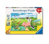 Ravensburger - Puzzle 2x12 Pezzi Cuccioli di Campagna | Puzzle Bambini 3 Anni | Dimensioni Di 26x18 Cm | Regalo Bambino 3 Anni | Regalo Originale