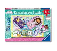 Ravensburger - Puzzle 2x12 La casa del gatto di Gabi - 40-99 Pezzi